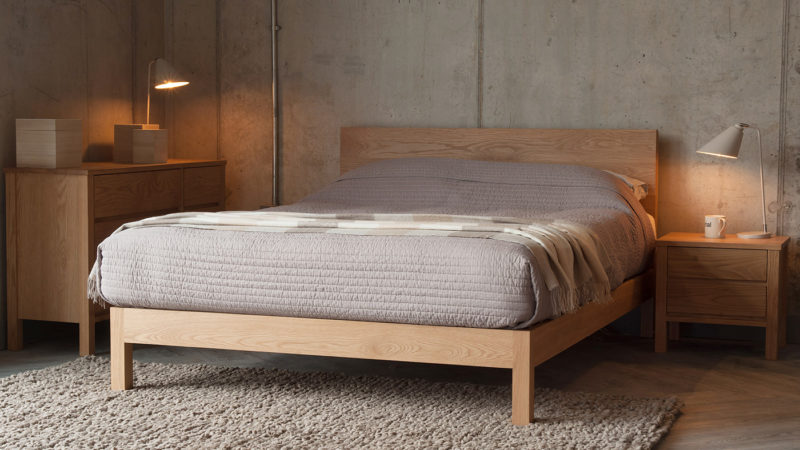 Bedroom storage - Oak Malabar wooden bed with matching Oak Shaker chests of drawers