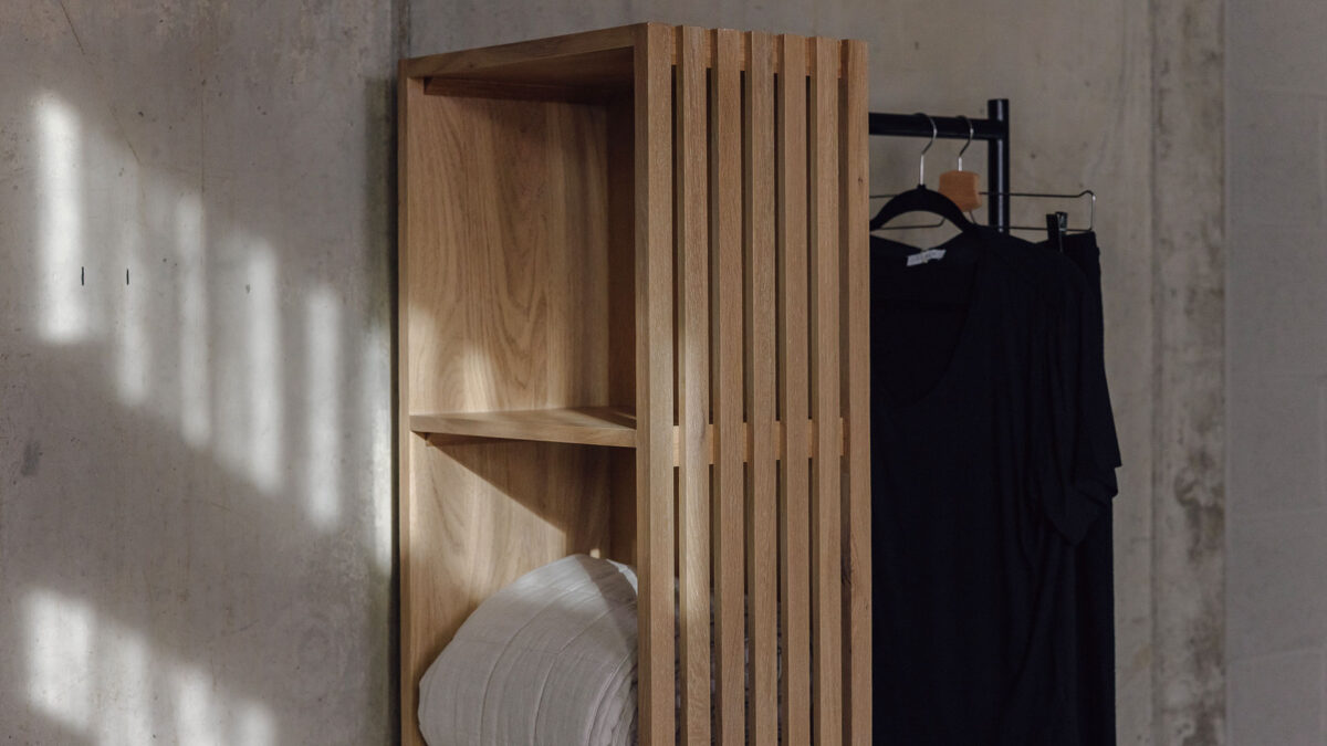 Modern Oak Open Wardrobe - Image 6