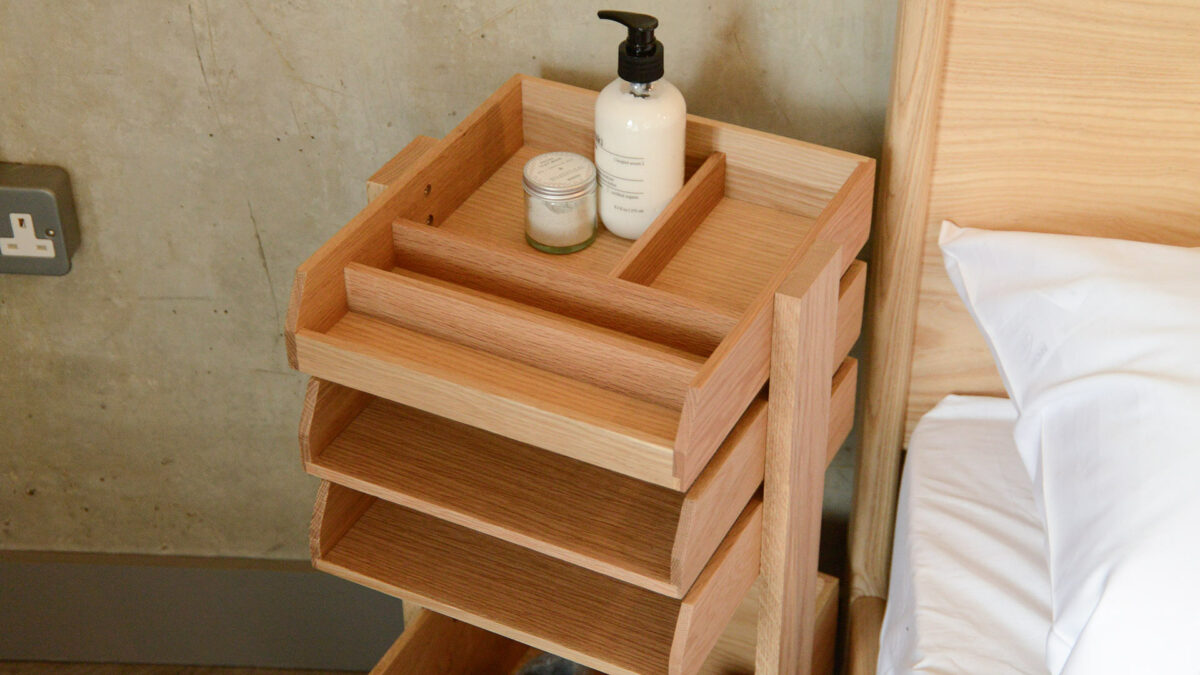 keeping tidy - organiser trolley in oak