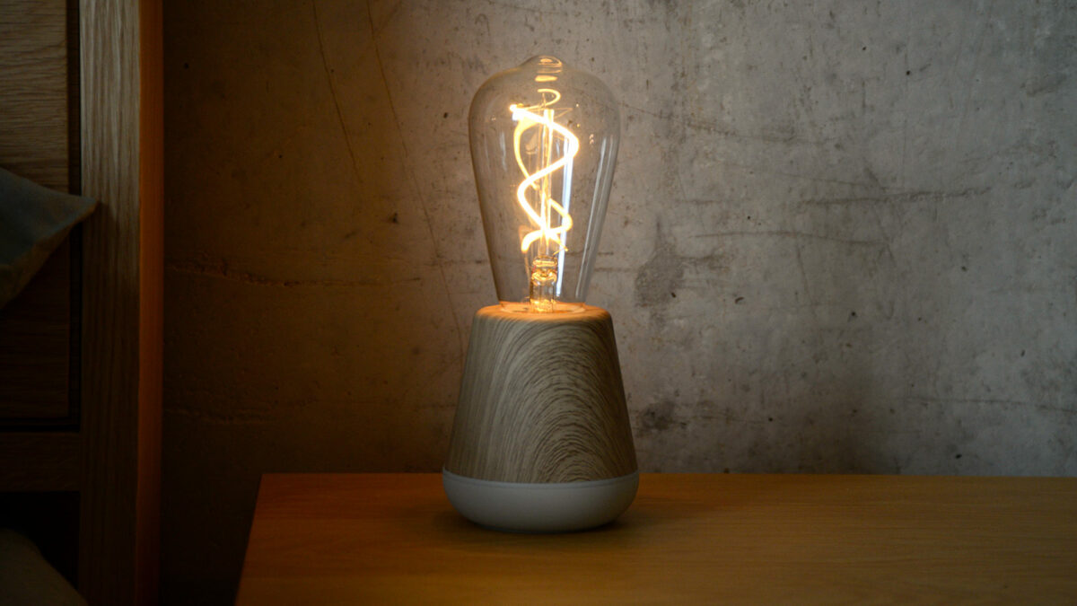 oak wood base lamp