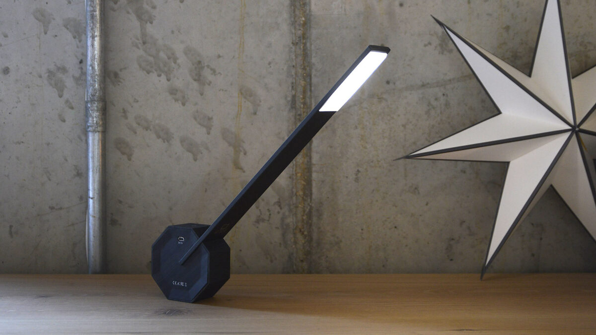 LED table lamp - black wood finish