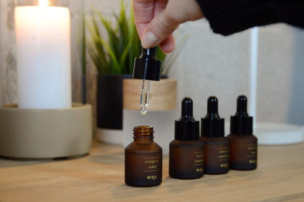 uk made sophisticated blended scented oils for room scenters in a choice of 4 scents