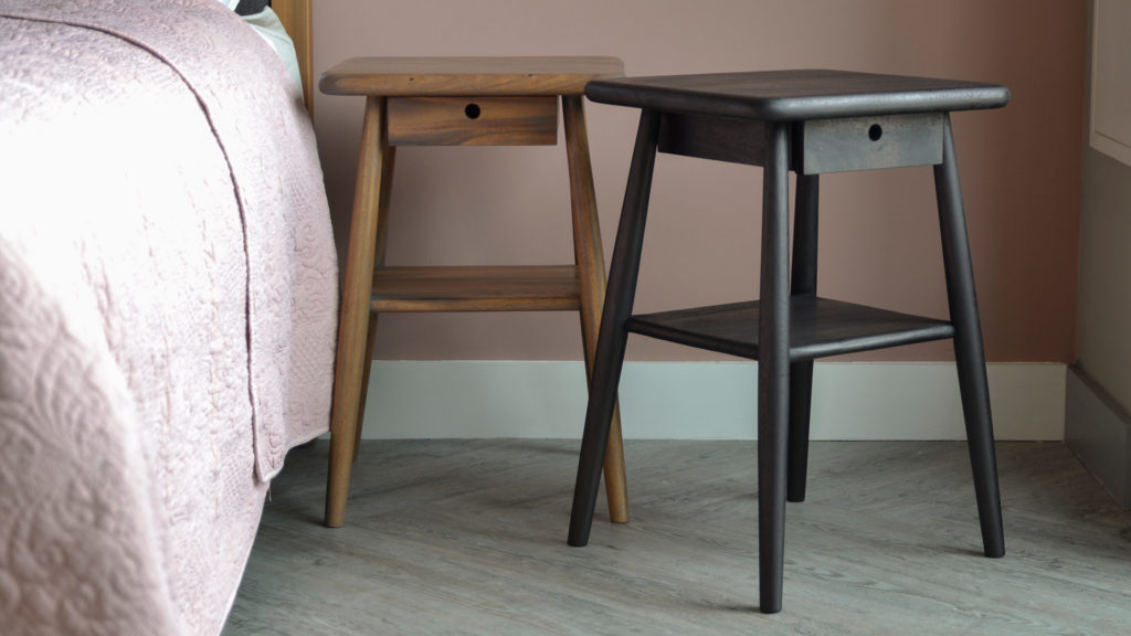 Oiled Indonesian Hardwood Side Tables - mid century look