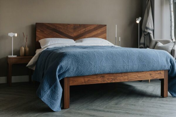 Hathersage - Handmade Bed with Chevron Headboard