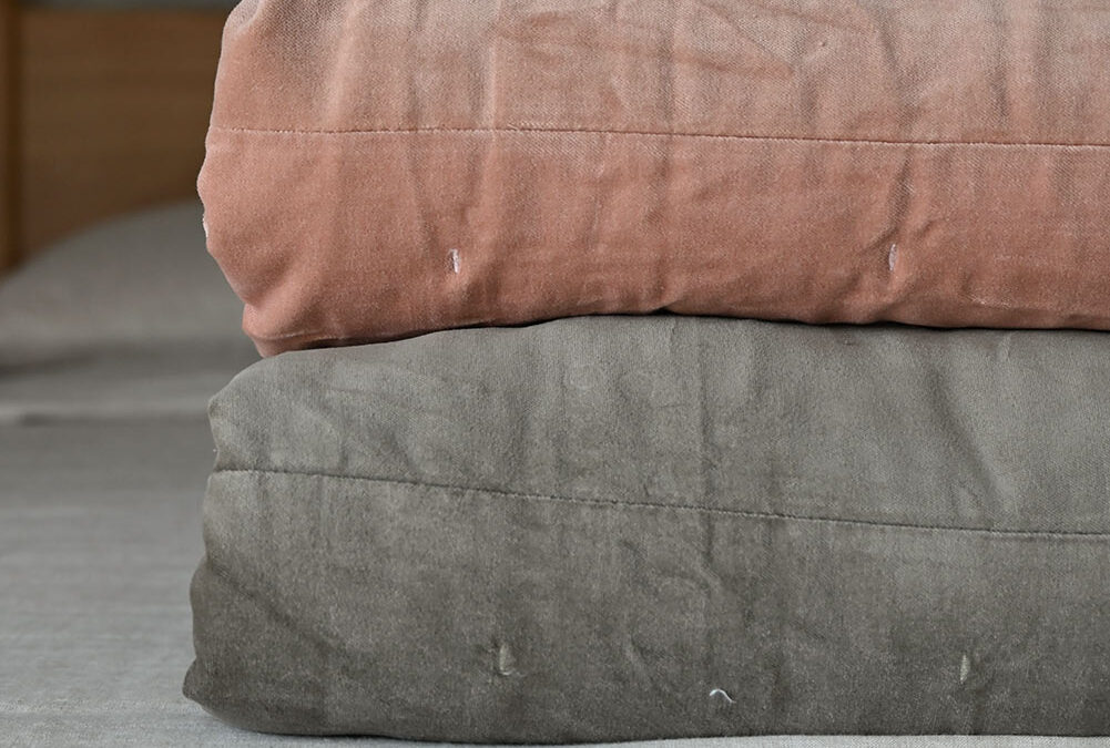 Velvet Bedspread Sets - Rose or Olive