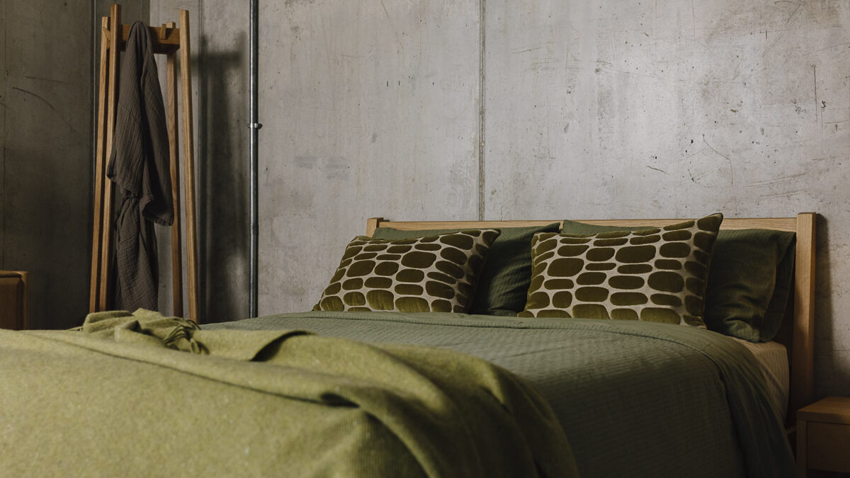 Pebble Pattern Cushions  - Olive Velvet - Image 3