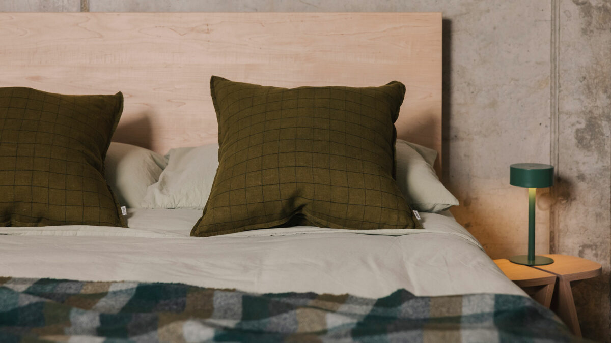 olive cushions agian maple bamford headboard