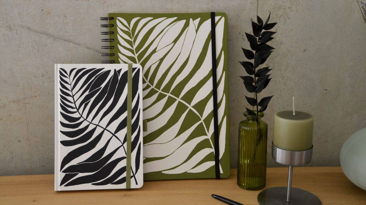 Hardback Leaf Print Notebooks