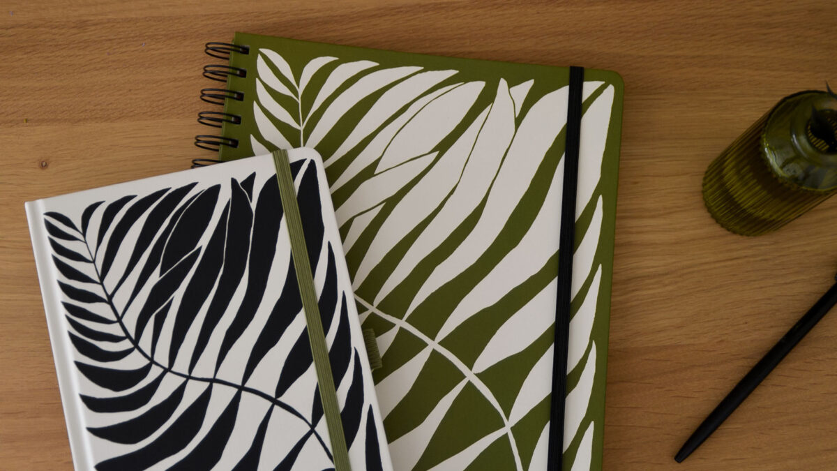 Hardback Leaf Print Notebooks - Image 3