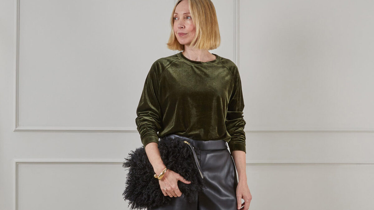 olive green velour top