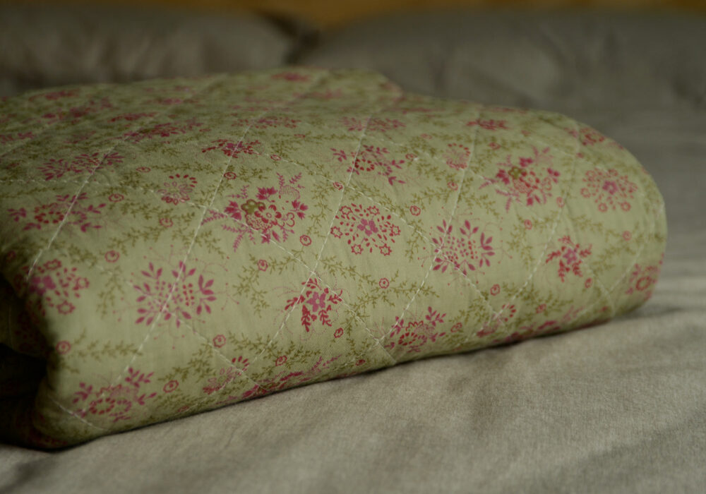 Green Quilted Throw | Throws & Blankets | Natural Bed Company