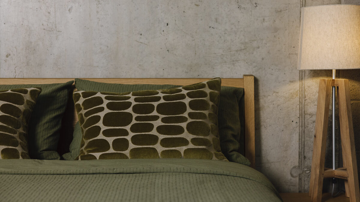 Pebble Pattern Cushions  - Olive Velvet - Image 4