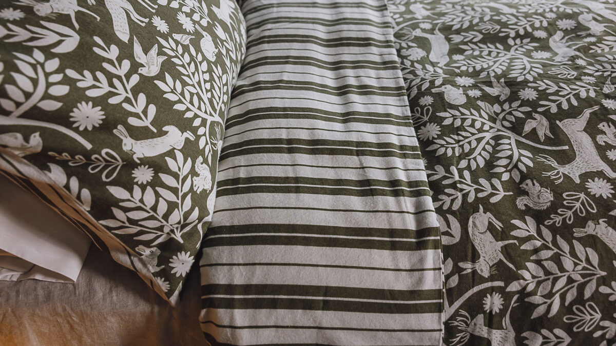 Nordic Woodland Green Brushed Cotton Duvet Set - Image 5