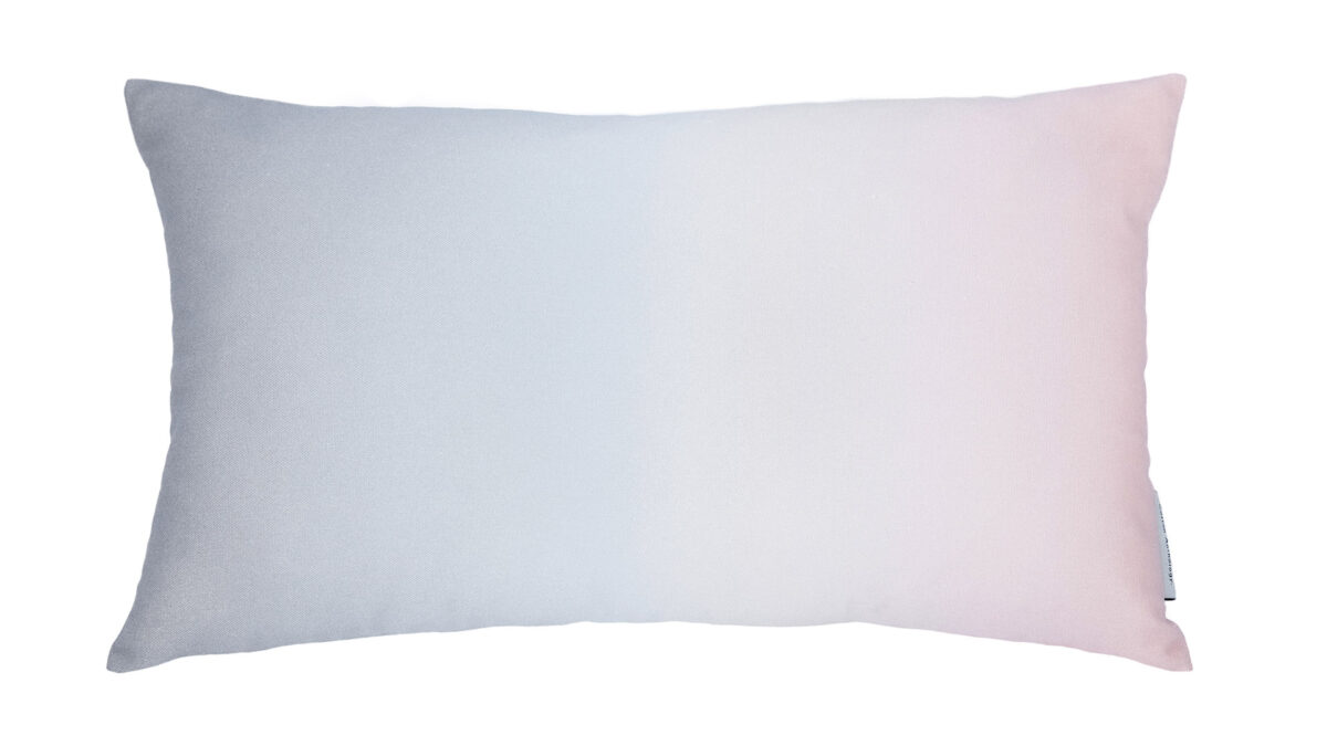 pink-grey ombre dye rectangular cushion