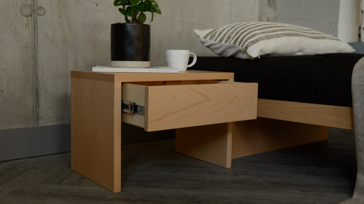open drawer kyoto table beech
