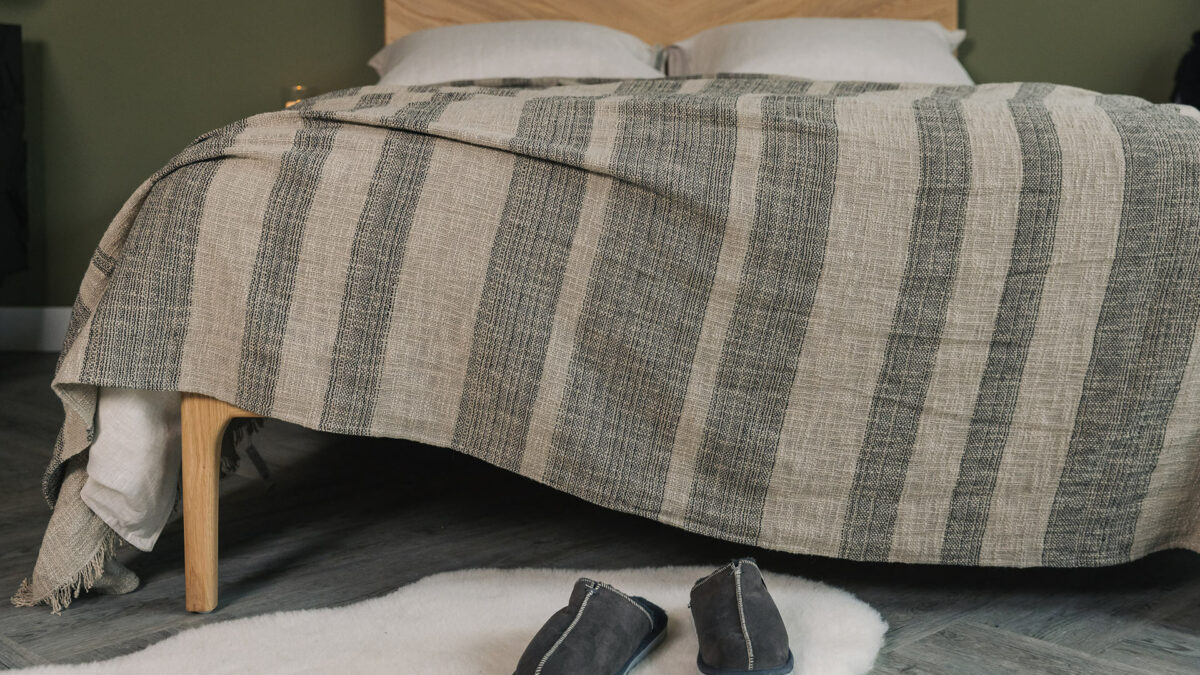 open weave striped throw 1160