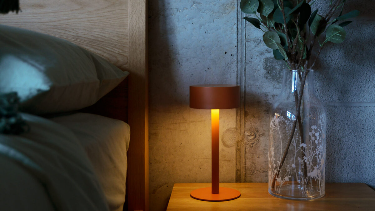 orange metal wireless lamp