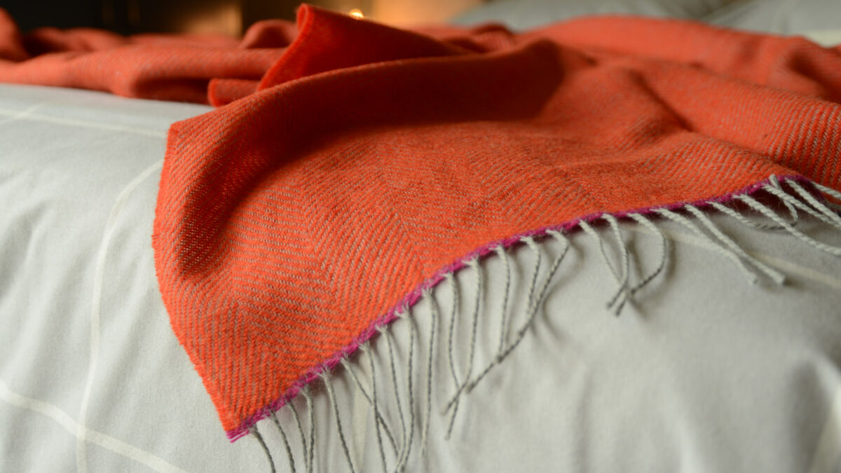 bright colour herringbone throws