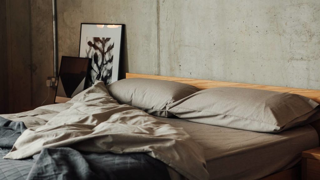 eco friendly organic bedding in grey marl cotton, duvet cover, sheets and pillowcases.