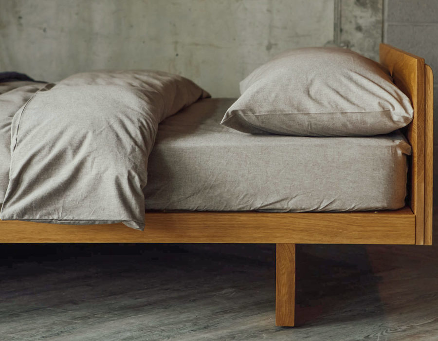 Kyoto a solid wood, low, hand-made bed frame available in a choice of wood.