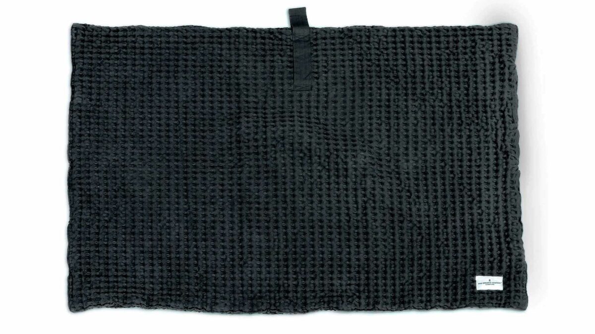 organic cotton waffle weave bath mat - grey