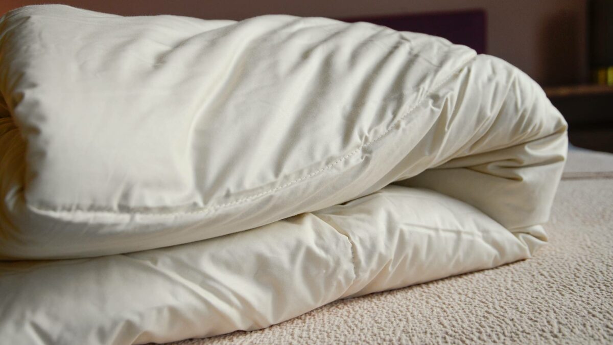 Anti-allergenic and natural wild silk filled duvet with organic cotton cover