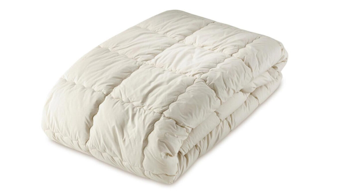 GOTS and Soil Association certified organic cotton quilted mattress cover, natural and vegan