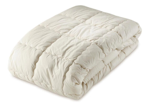 GOTS and Soil Association certified organic cotton quilted mattress cover, natural and vegan