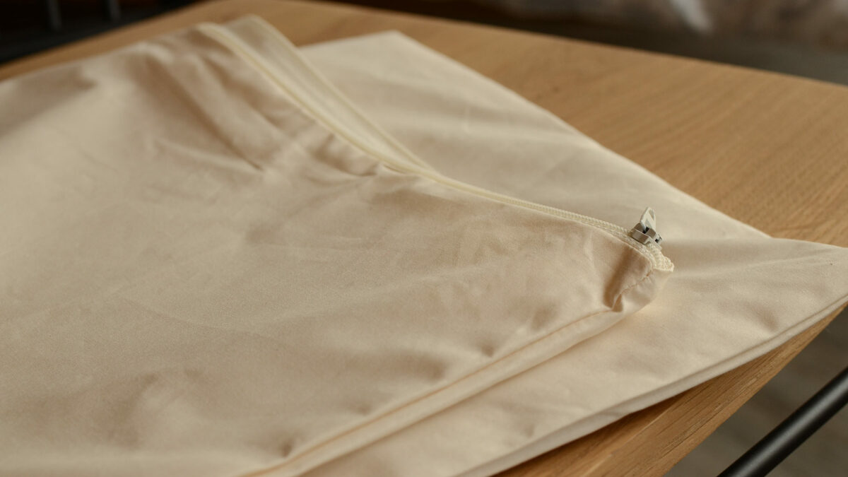 organic cotton pillow protector folded