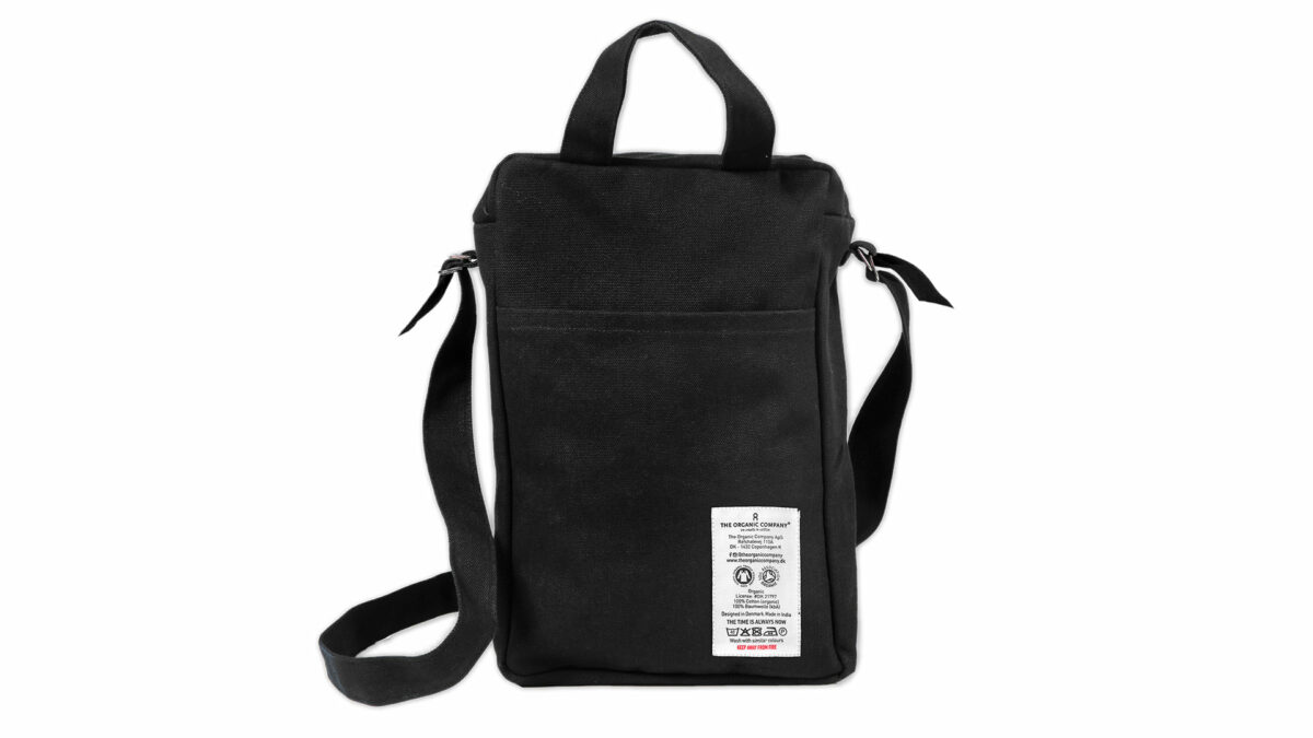 certified organic cotton canvas small care bag in black
