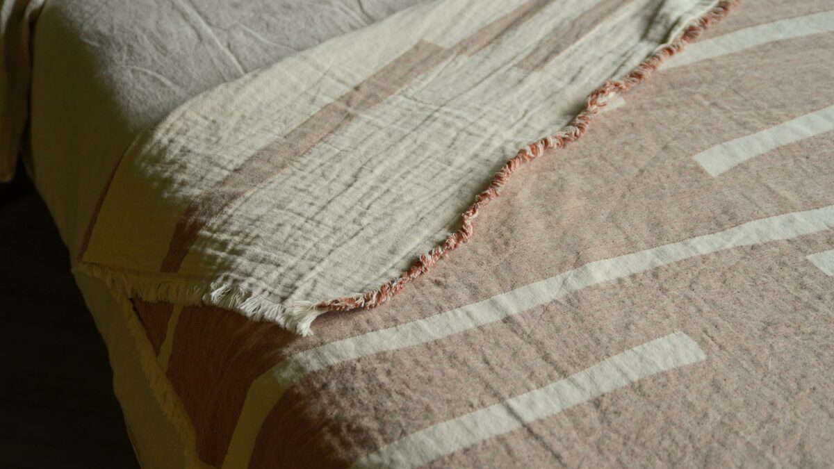 organic cotton textured bed throw