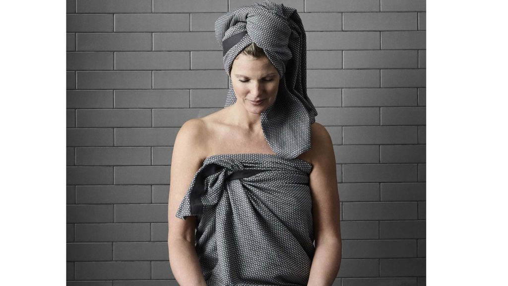 Scandinavian style certified organic cotton wellness wrap towels