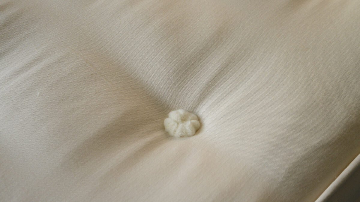 organic mattress tuft detail