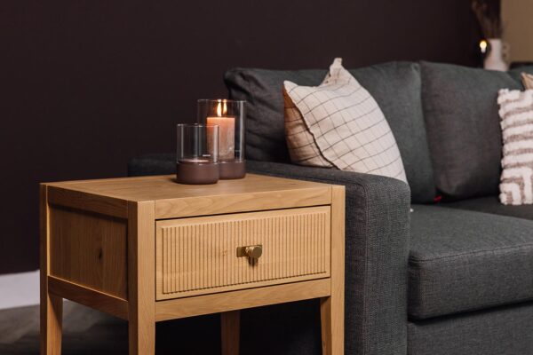 Dark Mauve & Glass Candleholders