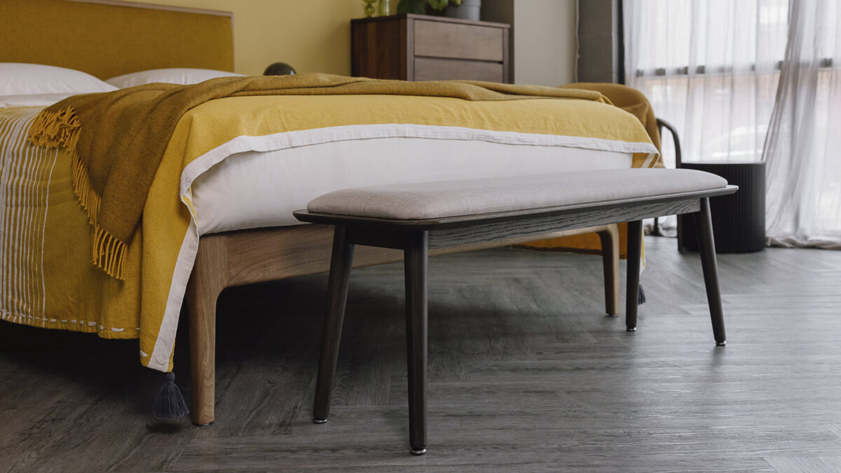 Padded Wooden Bench - Natural or Smoked