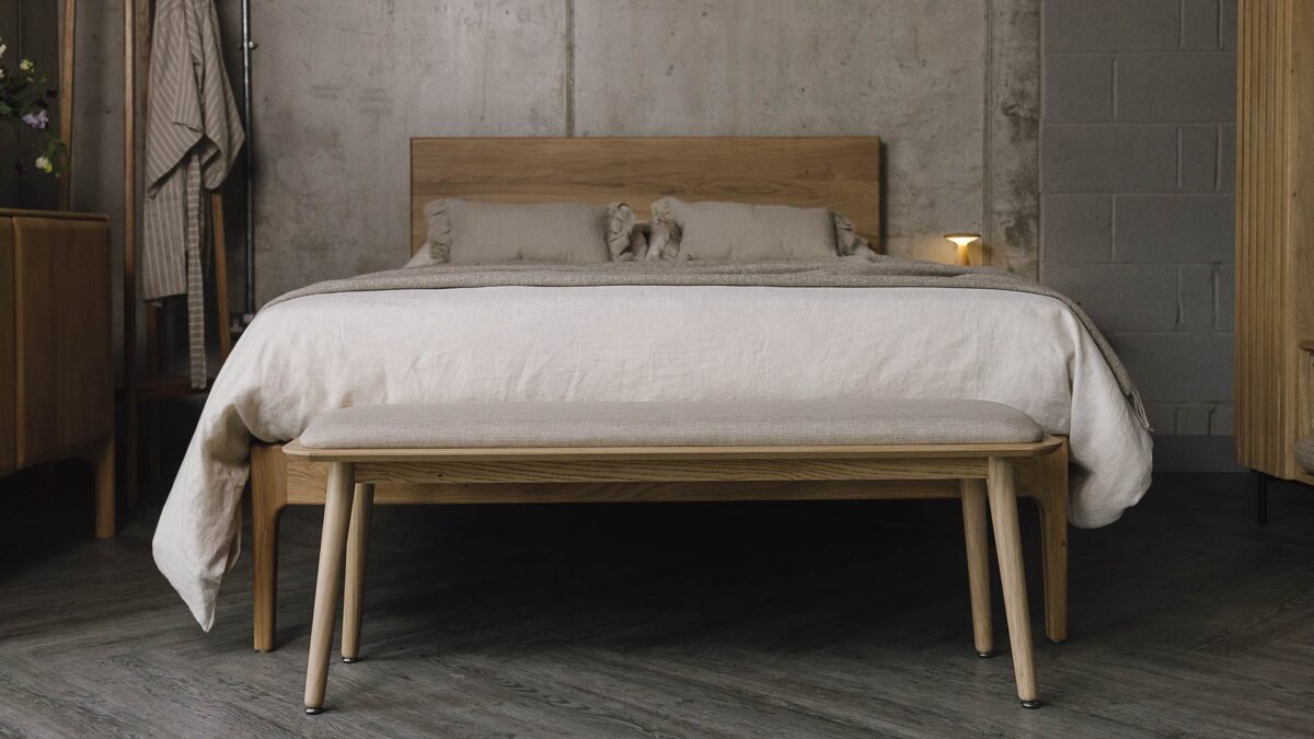 Padded Wooden Bench - Natural or Smoked