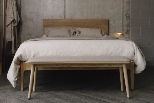 Padded Wooden Bench - Natural or Smoked