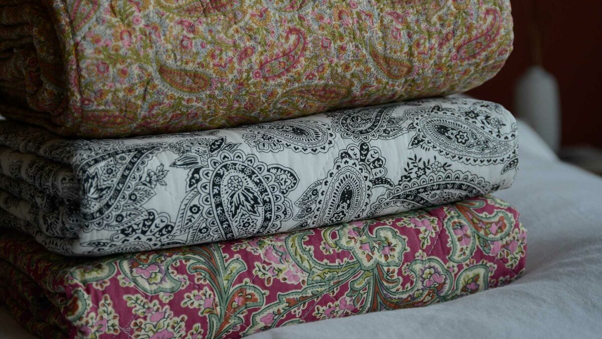 paisley stack quilted throws