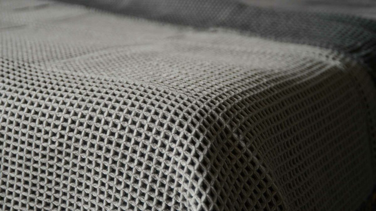 light and deep grey reversible waffle pattern throw