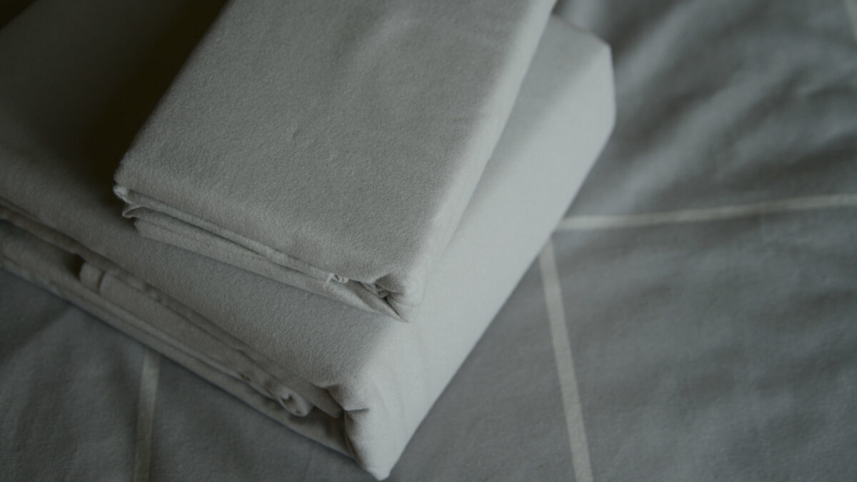 pale grey brushed cotton bedding