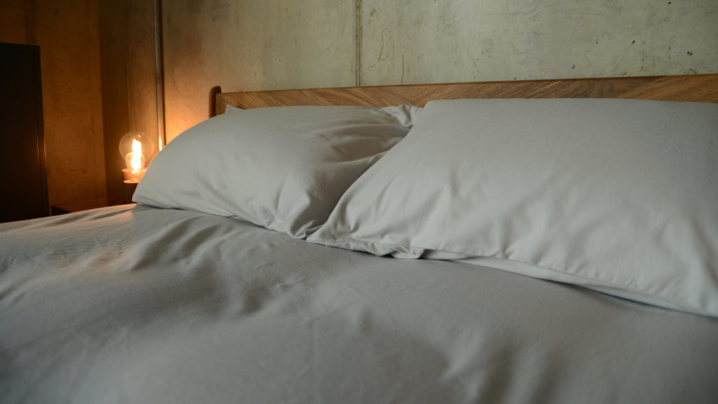 pale grey brushed cotton bedding