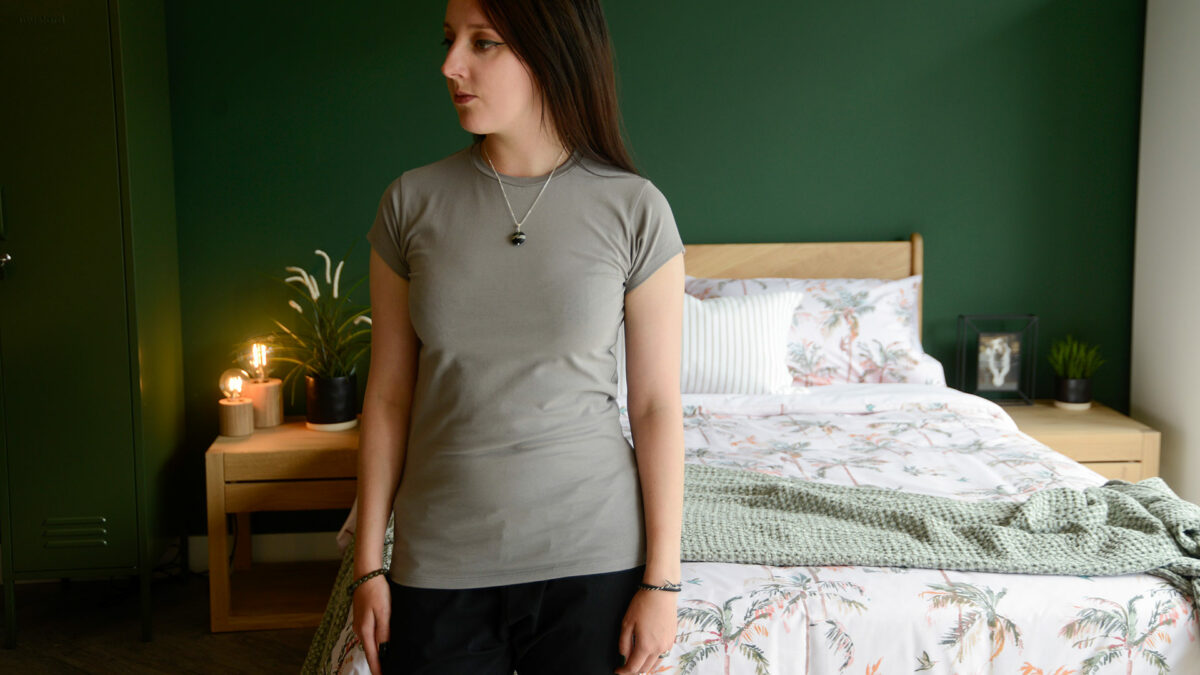 organic cotton warm grey t shirt