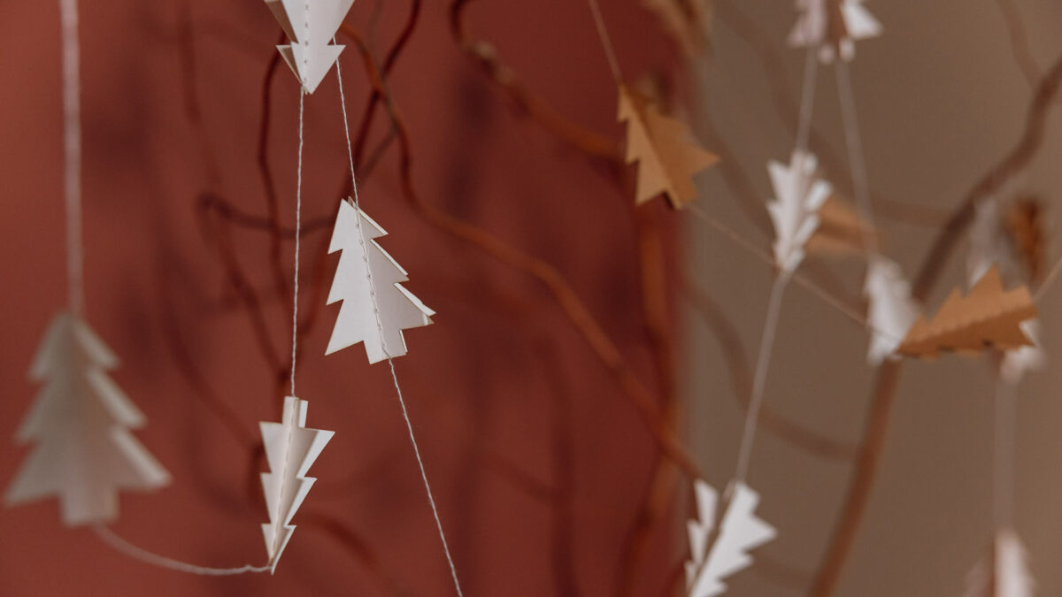 paper christmas tree garlands