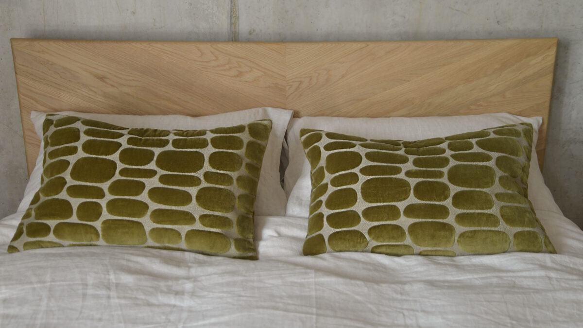 Pebble Pattern Cushions  - Olive Velvet - Image 5