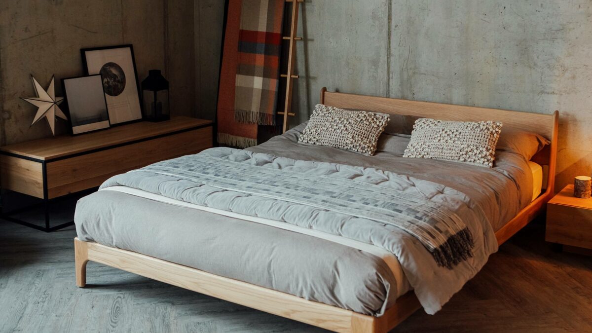 Pimlico a low retro style bed made from solid wood