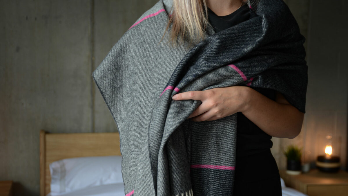 pink and grey wrap