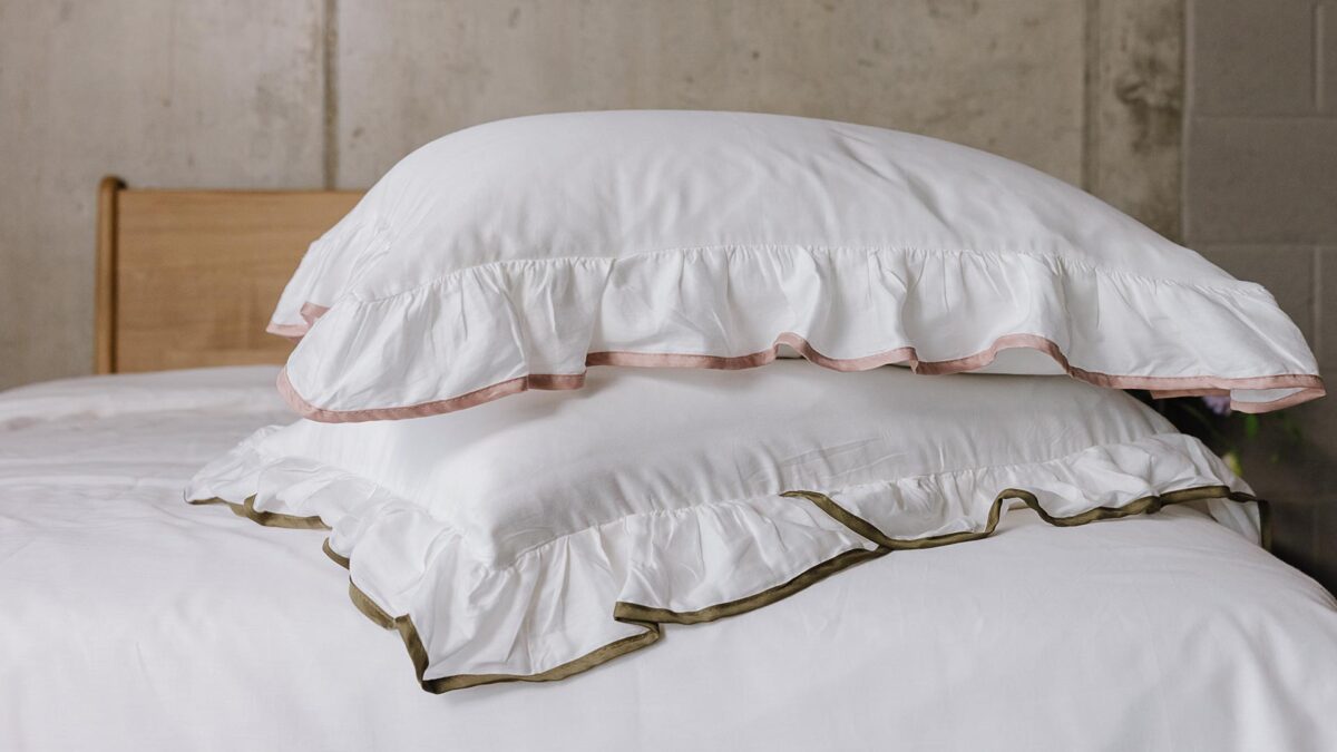 Ruffle Edge Bedding - Olive or Blush - Image 2