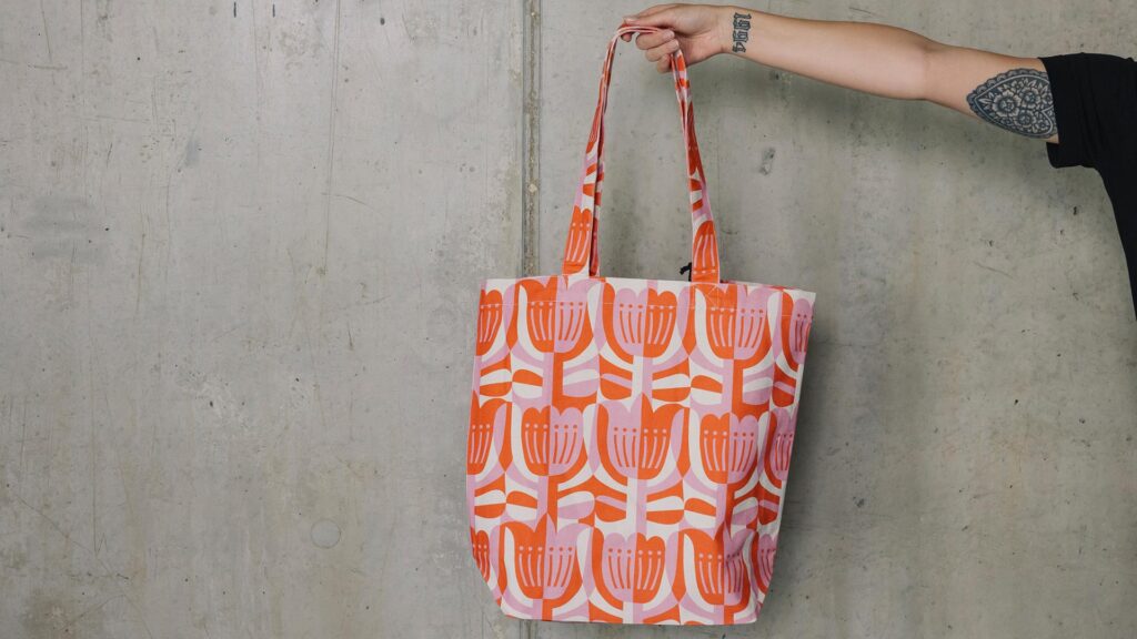 pink and orange tote