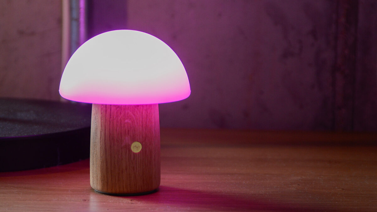 pink light with ABS shade ash mushroom lamp