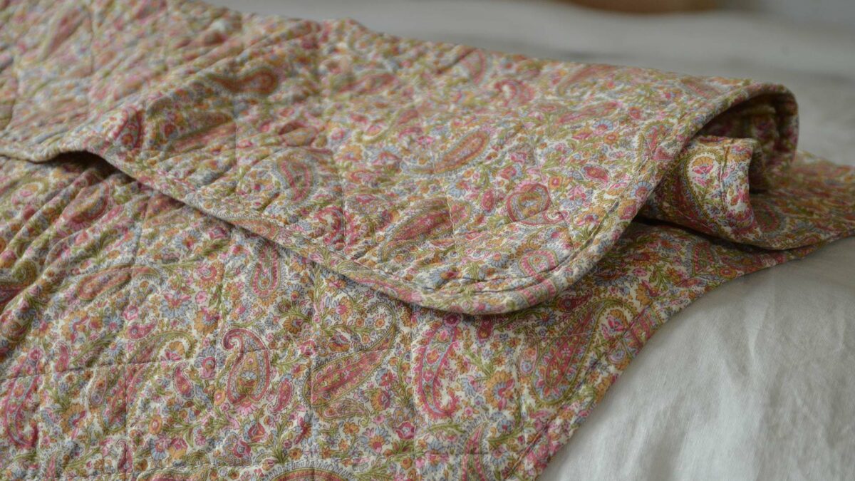 Colourful Quilted Throws with Paisley Print